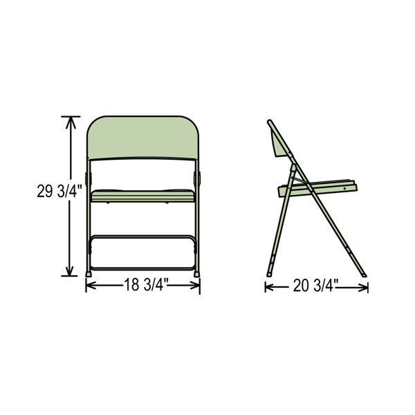National Public Seating 800 Series Plastic Folding Chair & Reviews